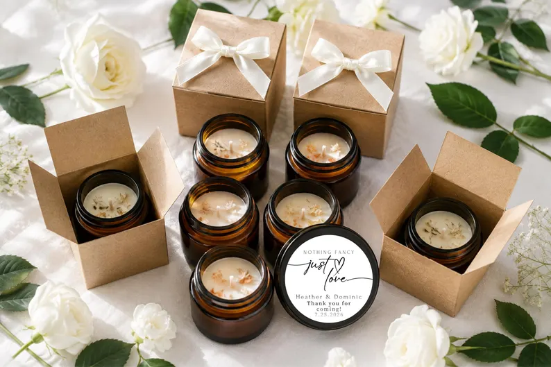 wedding candle favors with quick shipping time