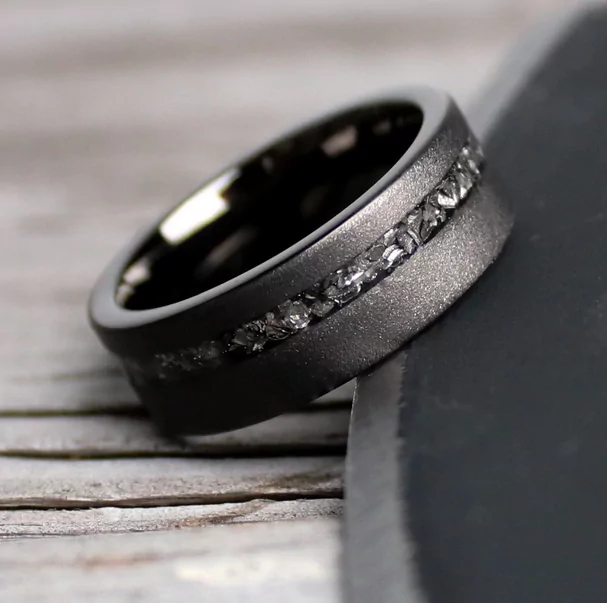 wedding band made from meteorite