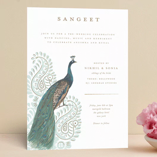 sangeet wedding invitation