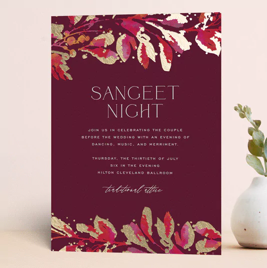sangeet invitation