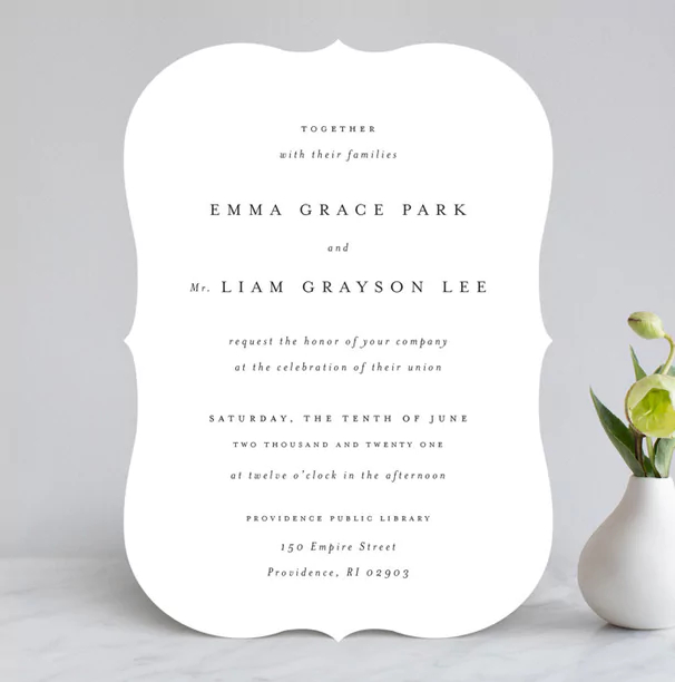 simple wedding invites