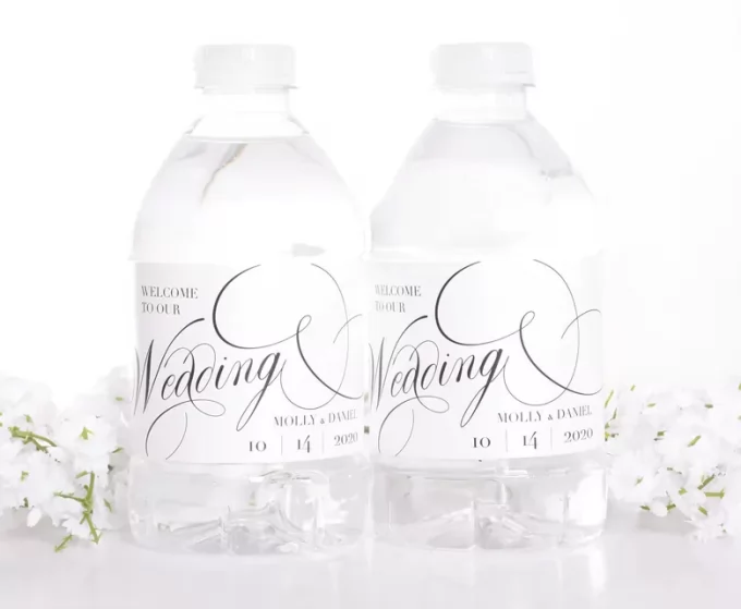 water bottle labels for wedding