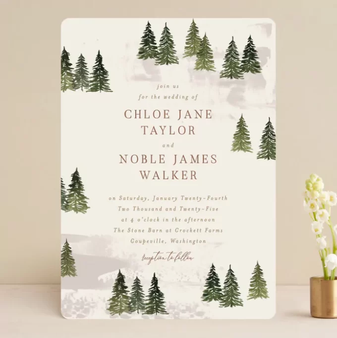 winter wonderland wedding invitations