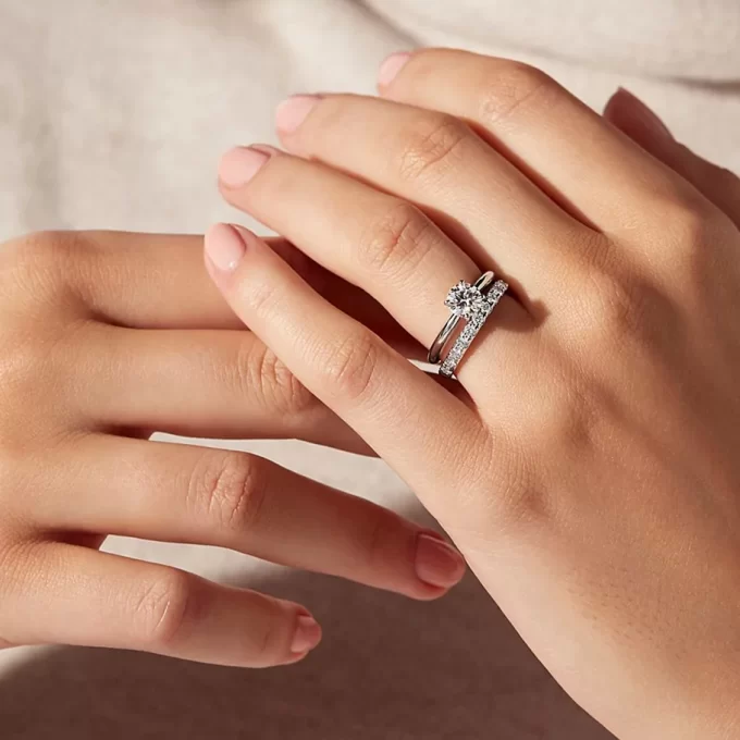 how to wear engagement ring and wedding band together