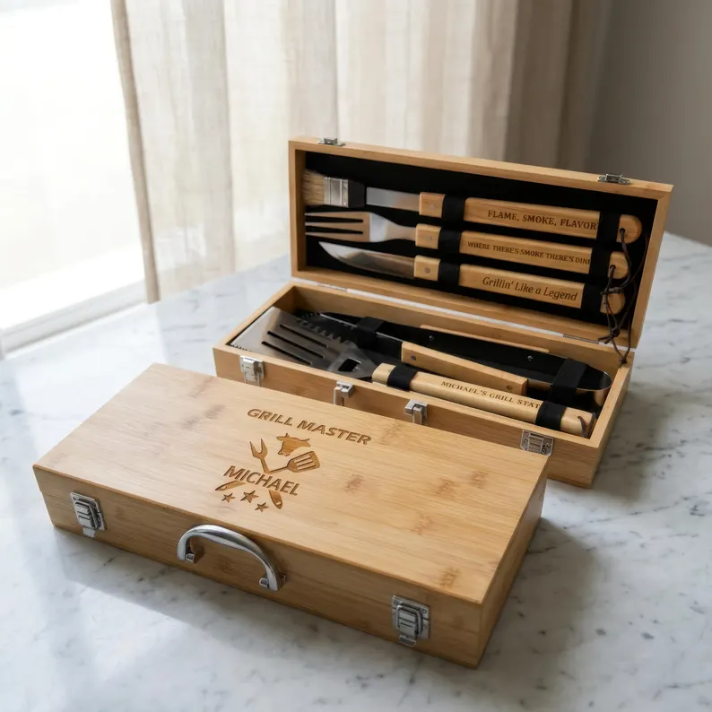 personalized bbq tool kit for groomsmen gift