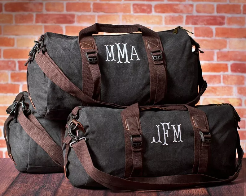 personalized canvas duffel bags for groomsmen gifts