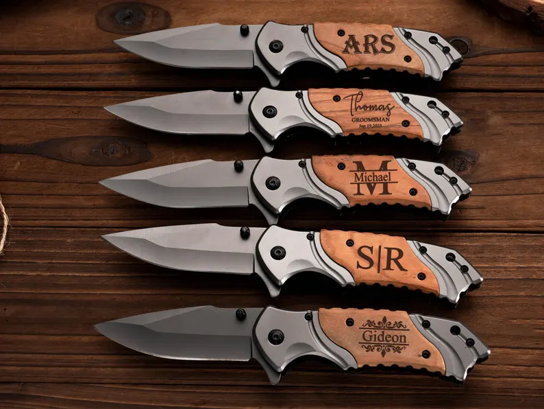 engraved pocket knife groomsmen gift