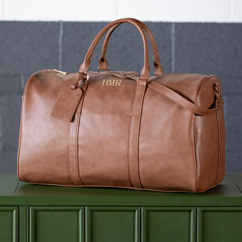 leather duffel bag groomsmen gift