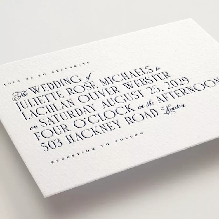 letterpress vs digital wedding invitations comparison showing texture and print differences