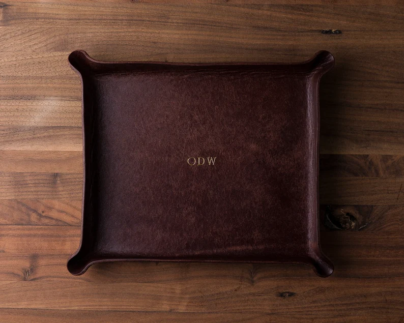 leather valet groomsmen gift