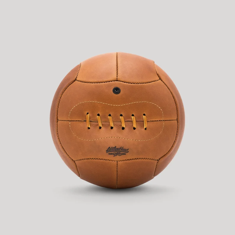 old-fashioned leather soccer ball for sports groomsmen gifts