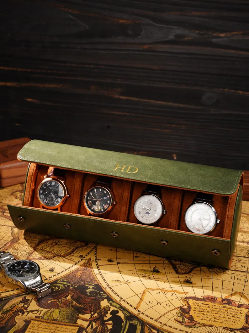 leather watch roll groomsmen gift