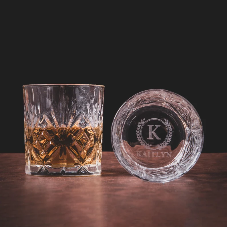 personalized whiskey glass groomsmen gift