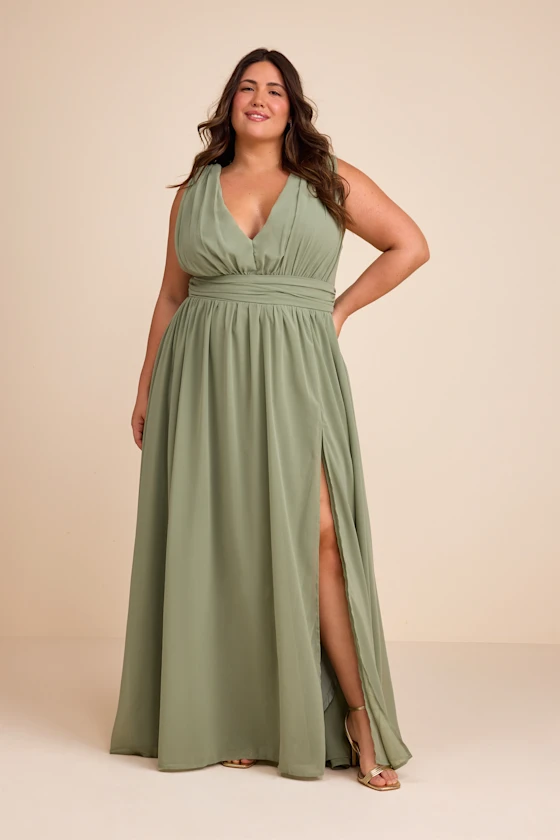 stylish green wedding guest dress that flows away from the belly to hide tummy