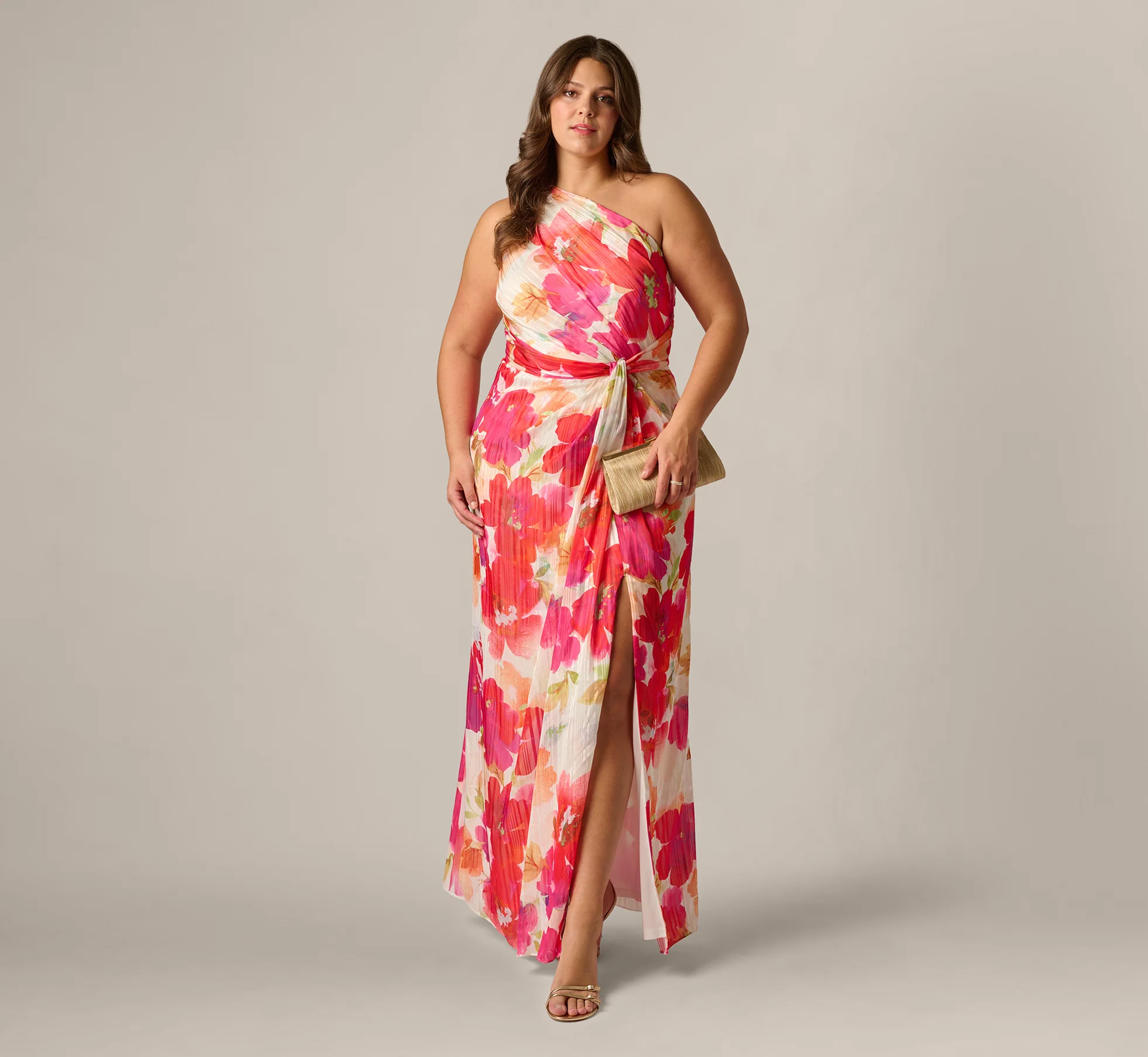 wedding guest dress that hides the tummy with ruching and long maxi style dress