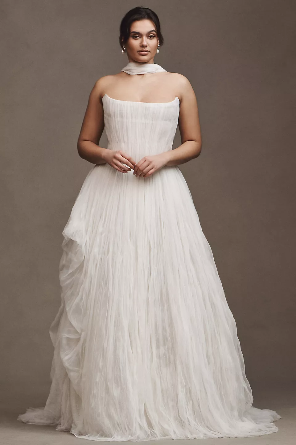 strapless corset wedding dress in plus size