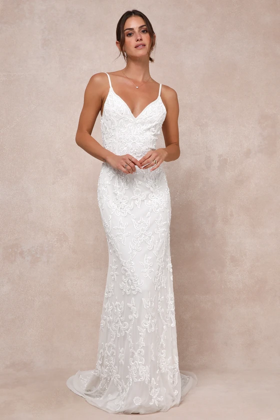 elegant wedding dress under $500 with beading