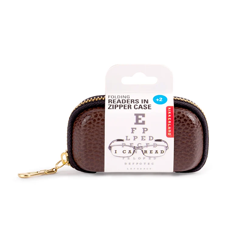 folding reading glasses in zipper case