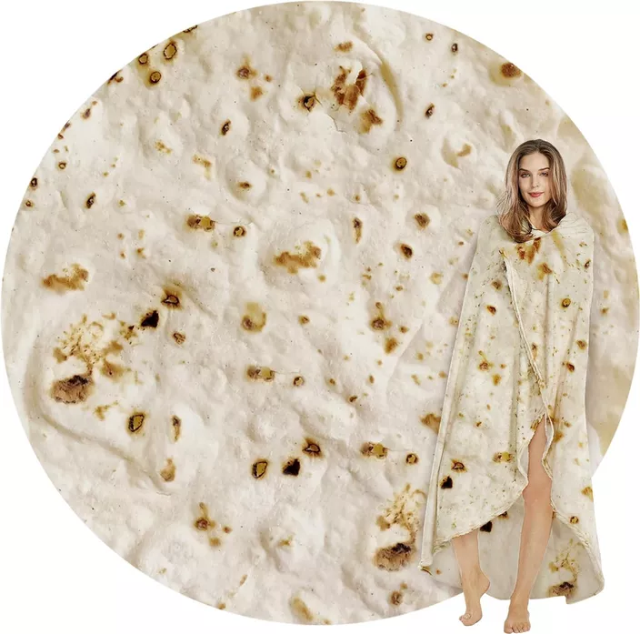 Funny tortilla burrito blanket white elephant gift under $20