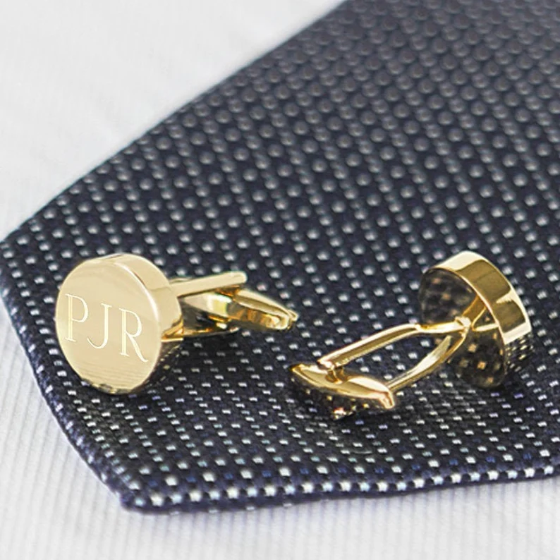 gold cufflinks for groom wedding suit