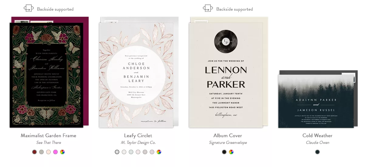 Eco-friendly digital wedding invitations from Greenvelope