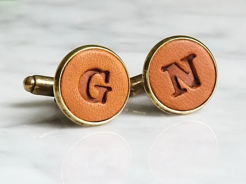 best groom cufflinks leather style for wedding suit