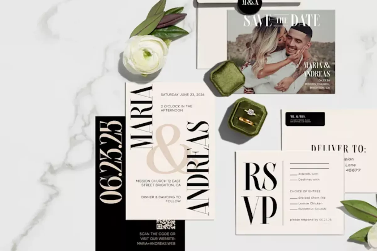 VistaPrint postcard-style wedding invitations for budget-friendly weddings