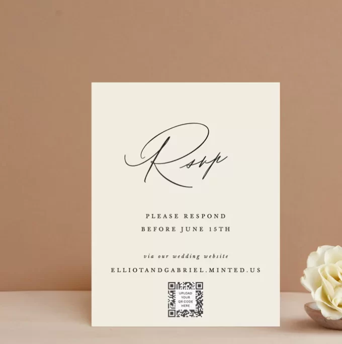online rsvp card with meal choice