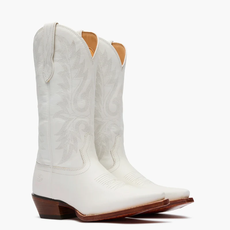 tall white bridal boots for bride wearing wedding dress