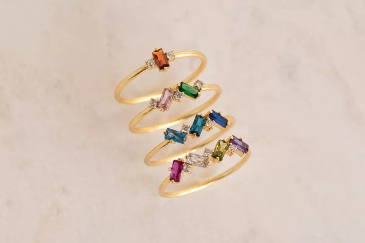 Birthstone rings for daily wear as a bridesmaid gift that isn't overly bridesmaid-y