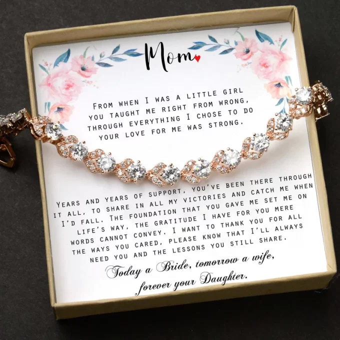 mother of the bride sparkly bracelet gift