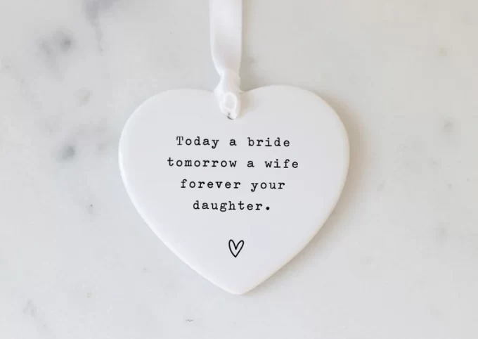 ornament gift for the mother of the bride with a special message from the bride