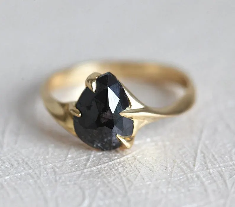 black diamond non-traditional engagement ring