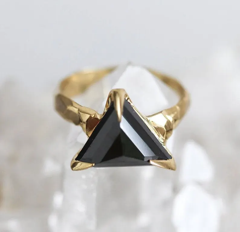 black triangle diamond engagement ring