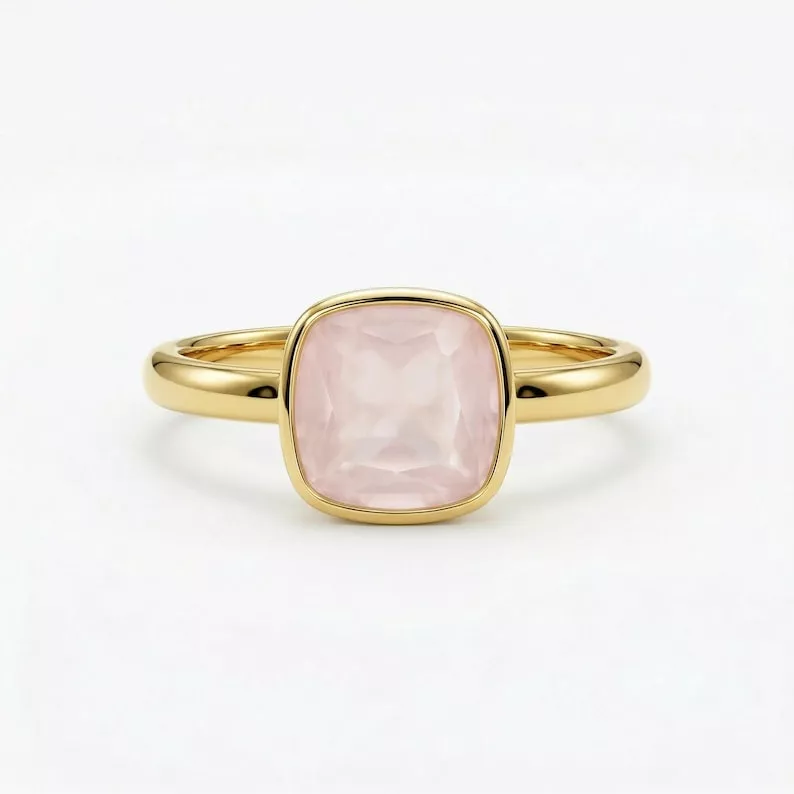 rose quartz engagement ring