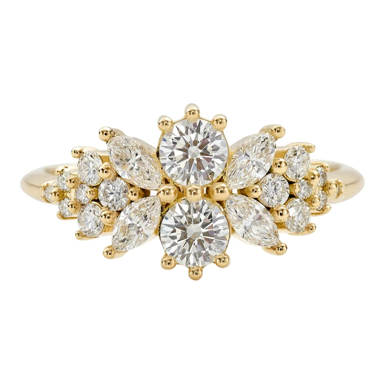 floral cluster diamond engagement ring