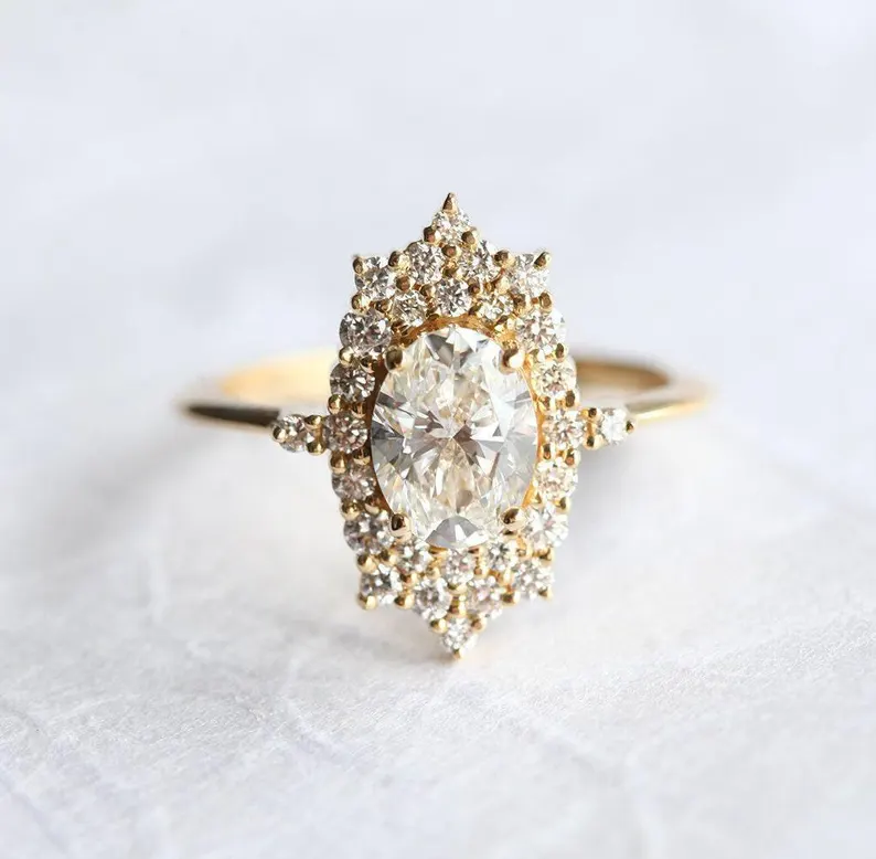 halo lab-grown diamond engagement ring