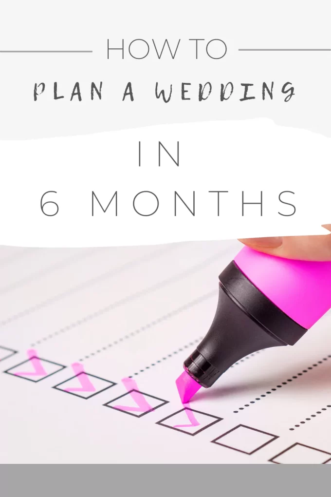 6 month wedding planning checklist