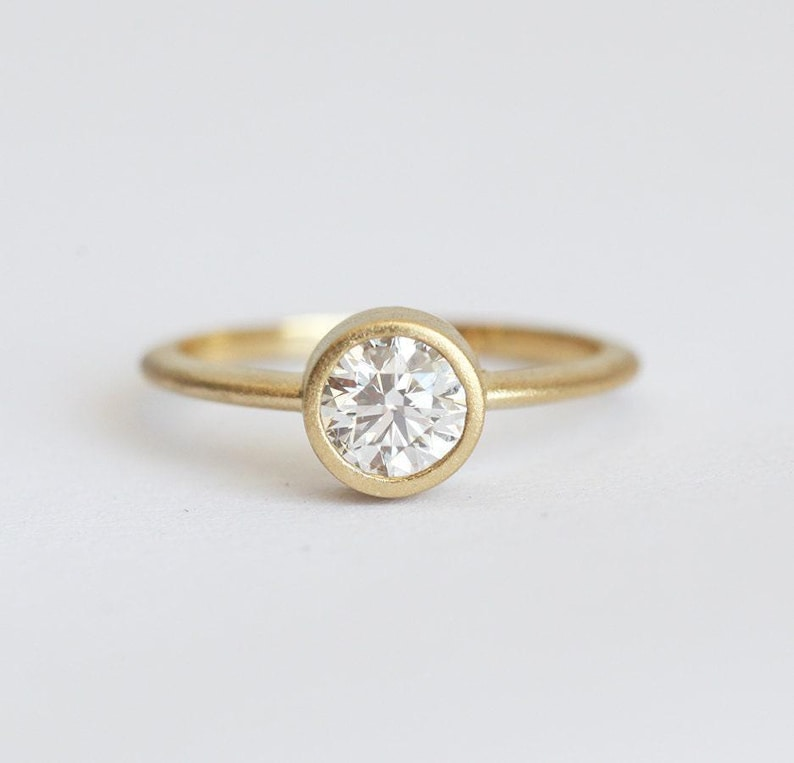 matte diamond solitaire engagement ring