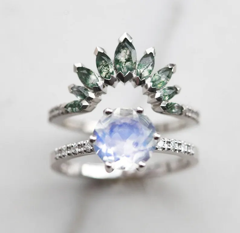 moonstone engagement ring