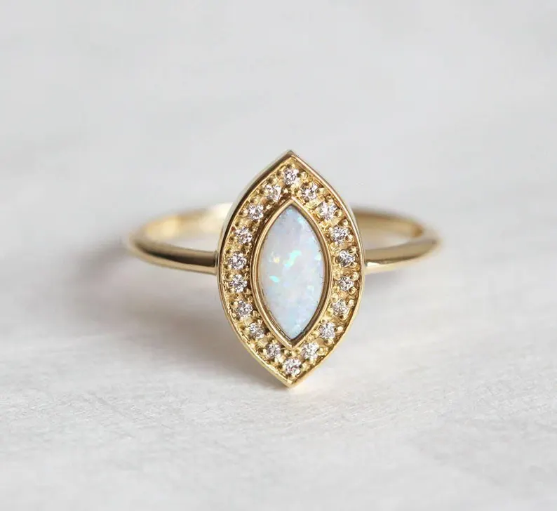 opal non-traditional engagement ring