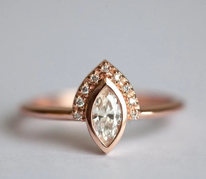 pave crown diamond engagement ring