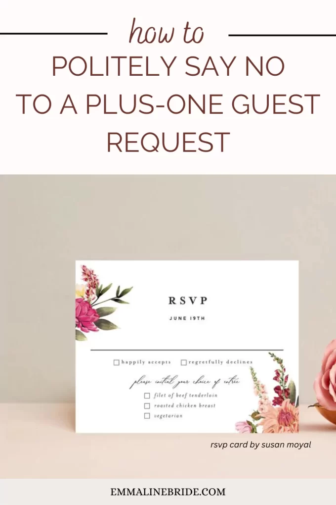 how to say no to plus one request from wedding guest