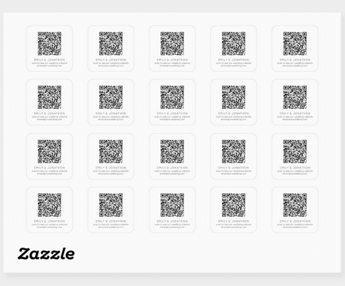 qr code stickers for wedding invitations