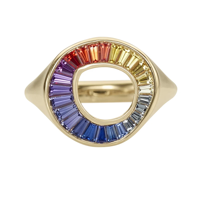 rainbow sapphire non-traditional engagement ring