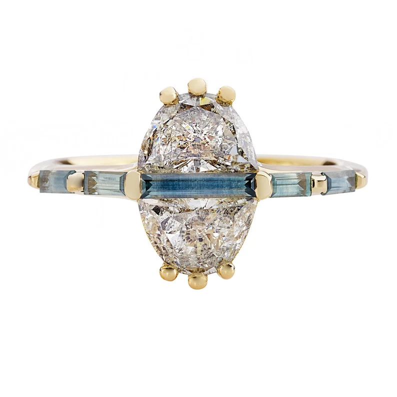 half moon nature inspired engagement ring