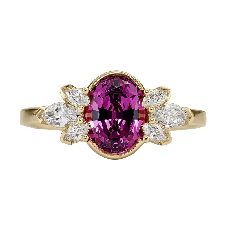 rhodolite and garnet engagement ring