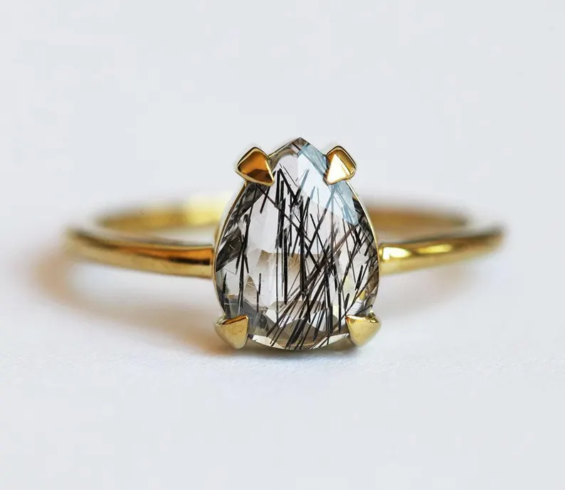 rutile quartz engagement ring