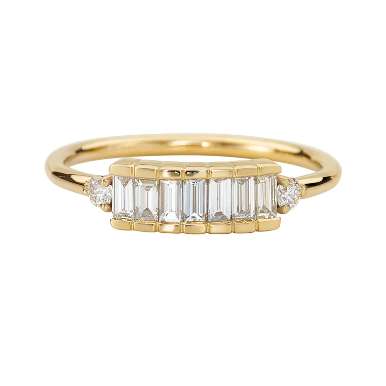 baguette art deco engagement ring
