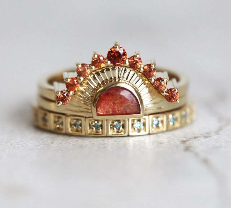 sunset inspired engagement ring